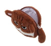 Monedero de Gato de Peluche Marrón, Pequeño, para Niñas | Felpa y Poliéster, Diseño de Gato Adorable, Viaje y Trayectos, para Cables USB y Memorias