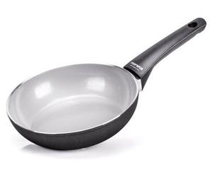 Moneta Futura Frypan, Sartén redonda, de uso universal, gris, de cerámica, de aluminio, con revestimiento cerámico, eléctrica, para gas, para inducción