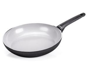 Moneta Futura, Kulatý, Sartén universal, Gris, Blanco, Cerámica, Aluminio, Cerámica, Eléctrico, Gas, Halógeno, Inducción, Placa de cocción sellada