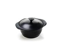 Moneta Lirica Cazuela con 2 Asas y con Tapa, Revestimiento Exterior Negro Satinado Antiadherente y Antiarañazos, Apta para Todo Tipo de Cocinas, Apta para el Lavavajillas, 24 cm