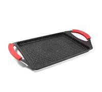 Moneta Pro Grill, Sartén de Inducción con Asas de Silicona, Revestimiento Antiadherente y Antiarañazos, Plancha Apta para Todo Tipo de Cocinas, Apta para el Lavavajillas, 45x27 cm