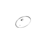 Moneta Tapa de cristal con borde y pomo de acero inoxidable, 28 cm