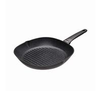 Moneta Yes (Zeus 2.0) Parrilla Grill, Aluminio Antiadherente Reforzado, Color Negro, para todo tipo de cocinas incluida inducción, 28 cm