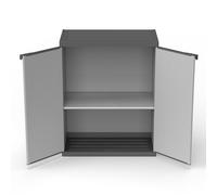 Mongardi W2015 - Armario de Resina de PVC y PP, 2 Puertas, 1 Estante, fácil de Montar, Modular System, Resistente, Apto para ambientes Interiores y Exteriores, 68 x 40 x 85 cm, Gris y Negro, única