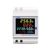 Monitor de CA de carril din 6 en 1, 110V, 220V, 100A, Factor de potencia de corriente de voltaje, medidor de frecuencia de energía eléctrica KWH activo, voltios y amperios