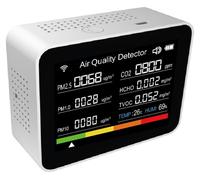 Monitor de calidad del aire 13 en 1, detector de CO2, con conexión WiFi, aplicación móvil, alarma, color blanco