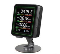 Monitor de calidad del aire 5 en 1 para temperatura de humedad HCHO TVOC, pantalla a color HD de 1.8 pulgadas, duración de la batería de 30 horas, detector recargable tipo C para oficina en casa