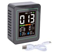 Monitor de calidad del aire 5 en 1: PM2.5/PM10/PM1.0, temperatura, humedad, batería de 1200mAh