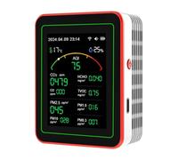 Monitor de calidad del aire, Detector De Calidad Del Aire 15 En 1 WiFi, Pantalla TFT Portátil PM0.3 PM1.0 PM2.5 PM10, Control Por Aplicación, Medidor Temperatura Y Humedad(WHITE)