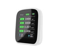 Monitor de calidad del aire, Medidor De Calidad Del Aire 8 En 1 Wifi PM1.0 PM2.5 PM10 CO2 TVOC HCHO Probador Humedad Y Temperatura Detector Portátil Dióxido Carbono