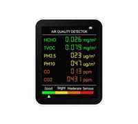 Monitor de calidad del aire, Monitor De Calidad Del Aire Multifuncional 6 En 1, Medidor Digital CO2, Probador Temperatura Y Humedad, Detector Dióxido Carbono TVOC HCHO(White)