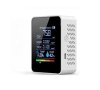 Monitor de calidad del aire, Probador Digital Multifuncional De Temperatura Y Humedad CO2, Dióxido Carbono, TVOC, Detector Formaldehído, Cinco En Uno(White)