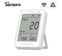 SONOFF Monitor inteligente de calidad del aire, PM2.5, detector PM10, temperatura/humedad, pantalla en tiempo real y alarma