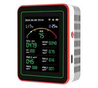 Monitor de calidad del aire, WiFi 15 En 1 Detector De Calidad Del Aire CO CO2 PM0.3 PM1.0 PM2.5 PM10 Probador Portátil Medidor Temperatura Y Humedad(WHITE)