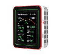 Monitor de calidad del aire, WiFi 15 En 1 Detector De Calidad Del Aire CO CO2 PM0.3 PM1.0 PM2.5 PM10 Probador Portátil Medidor Temperatura Y Humedad(WHITE)
