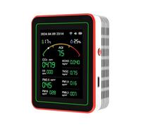 Monitor de calidad del aire, WiFi 15 En 1 Monitor De Calidad Del Aire Portátil Recargable CO2 CO PM2.5 PM10 PM0.3 TVOC HCHO Detector Control Aplicaciones Domésticas(W)15in1 air monitor)