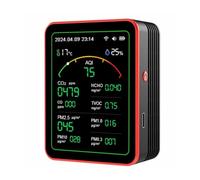 Monitor de calidad del aire, WiFi 15 En 1 Monitor De Calidad Del Aire Portátil Recargable CO2 CO PM2.5 PM10 PM0.3 TVOC HCHO Detector Control Aplicaciones Domésticas(B)15in1 air monitor)