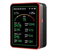 Monitor de calidad del aire, WiFi 18 En 1 Detector De Calidad Del Aire CO/CO2/HCHO/TVOC/PM0.3/PM1.0/PM2.5/PM10 Probador Medidor Temperatura Y Humedad(15 in 1 Black)