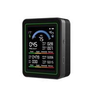 Monitor de calidad del aire, WiFi/No WiFi 10 En 1 Detector De Calidad Del Aire Monitor CO2 PM0.3 PM1.0 PM2.5 PM10 Formaldehído Medidor Temperatura Y Humedad(No WiFi black)