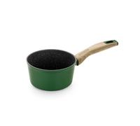 MONIX Amazonia | Cazo 16 cm, aluminio forjado, antiadherente tricapa, sin PFOA, fondo full induction, asas baquelita y recubrimiento soft touch efecto madera