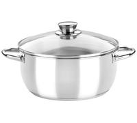 Monix Cacerola Optima M451120 – 20 cm, acero inoxidable con tapa de cristal