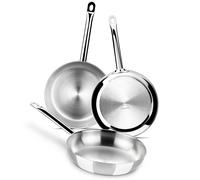 MONIX Chef | Set 3 sartenes acero inoxidable sin antiadherente Chef 20, 24 y 28 cm