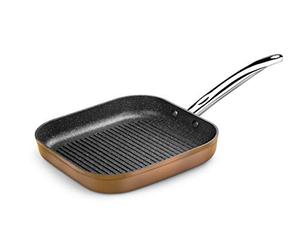 Monix Copper | Grill con Rayas 28 x 28 cm, Aluminio Forjado