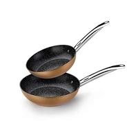 Monix Copper | Set de 2 Sartenes 20-24 cm, Efecto Cobre, Aluminio Forjado Antiadherente con Partículas de Titanio, para Todo Tipo de Cocinas Incluso Inducción