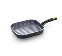 Monix Eco Nature | Grill Rayas 28 cm, aluminio forjado reciclado, cerámica antiadherente reforzada, apta para todo tipo de cocinas e inducción