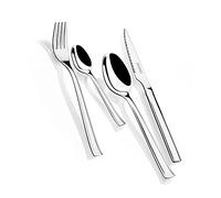 Monix Set de cubiertos Europa 24 piezas acero inoxidable con cuchillo chuletero, acabado pulido