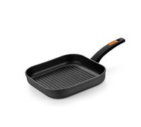 Monix Fuego | Grill 28 cm con rayas, aluminio forjado, antiadherente bicapa, sin PFOA, mango baquelita, apta para todo tipo de cocinas incluida inducción