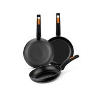 Monix Fuego - Set 3 Sartenes, Lote 18, 22 y 26 cm, Antiadherentes, Aluminio Forjado, Cocina de Inducción, Gas y Vitrocerámica