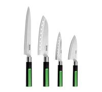 MONIX Green | Set 4 Cuchillos japoneses, Aluminio Forjado, Mango de baquelita termoresistente, Apta para Todo Tipo de cocinas incluida inducción