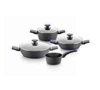 MONIX Martín Berasategui - Batería de Cocina 7 Piezas - Aluminio Forjado Antiadherente sin PFOA - Apta para Inducción - Con Tapas de Cristal - Recomendada por Chef Estrella Michelín