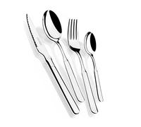 MONIX Milan | Set de cubiertos de 24 piezas con cuchillo chuletero, acero inoxidable 18/10, diseño contemporaneo, acabado pulido brillante, espesor 2 mm (6 comensales)