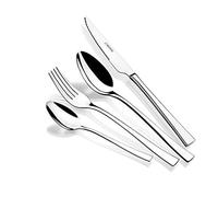 Monix Set de cubiertos Módena 24 piezas 18/10 cuchillo chuletero pulido brillante (6 comensales)