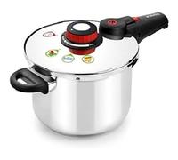 MONIX Selecta | Olla a presión rápida 7 litros con Sistema de selección de Alimentos y Cierre automático, Acero Inoxidable 18/11, Gris, 22 cm