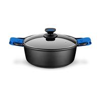 Monix Solid Plus - Cacerola o cazuela alta de aluminio fundido Negra. De 20 a 32 cm para cocina de gas vitrocerámica inducción.