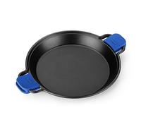 Monix Solid+ | Paellera Antiadherente y Asas de Silicona, Aluminio, Negro y Azul, 36 cm