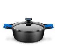 Monix Solid Plus - Cacerola o cazuela alta de aluminio fundido Negra. De 20 a 32 cm para cocina de gas vitrocerámica inducción. Cacerola alta 28 cm.