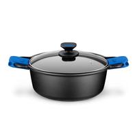 Monix Solid Plus - Cacerola o cazuela alta de aluminio fundido Negra. De 20 a 32 cm para cocina de gas vitrocerámica inducción. High casserole 28 cm.