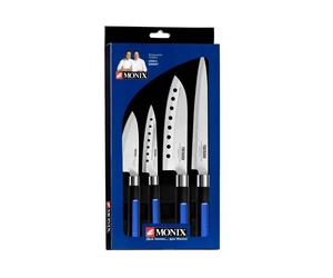 Monix Solid Plus - Set 4 Cuchillos de Cocina Japoneses, fabricados en acero inoxidable de profesionales utensilios afilados
