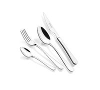Monix Trieste - Juego de 24 cubiertos en acero inoxidable con cuchillo chuletero acabado pulido. Cuchara, tenedor, cucharilla
