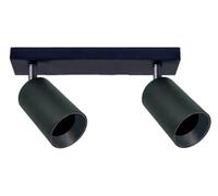 Monkey Ladder LED tubular direccionable negro con 2xGU10 y aros dorados intercambiables, ideal para iluminación decorativa y funcional en espacios interiores.