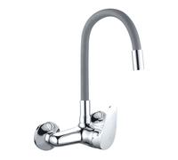 Monomando Java Fregadera Mural con Caño Flexible Gris