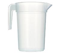Monouso | 10 Jarras de Plástico Reutilizable, 1L/1000ml, Ø11,6x16,7cm, Transparente, Reutilizable, Restaurantes, Cerveza, Vino, Fiestas, Bares, Hostelería