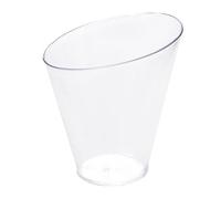 Monouso | 25 Mini Vasitos Aperitivo, PS Transparente, 6x3x6,5 cm, 65 ml, Forma Asimétrica, Vasitos para Postres, Catering, Eventos, Cóctel, Degustaciones