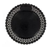 MONOUSO | Plato de Cartón Redondo Blonda Negro 28cm (10 Uds) Black