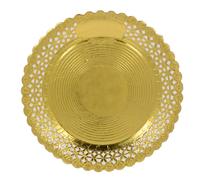 MONOUSO | Plato de Cartón Redondo Blonda Oro 35cm (1 Uds) Gold