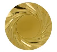 MONOUSO | Plato de Cartón Redondo Dorado Acuario 35 cm (5 Uds)